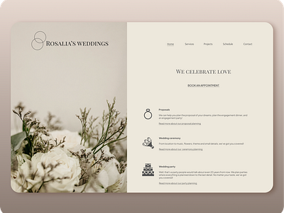 Wedding planner minimalistic homepage