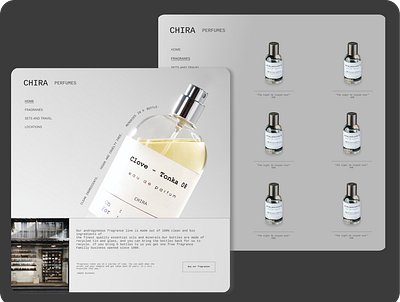 Perfume brand home and browse pages branding design e commerce fragrance fragrance shop graphic design online shop perfume perfume shop perfumes shop ui ui design ux ux design web design