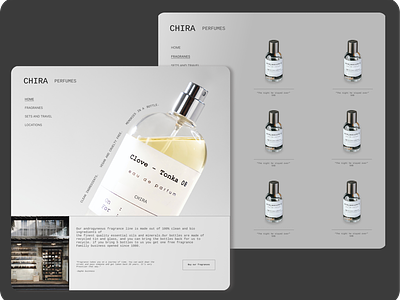 Perfume brand home and browse pages