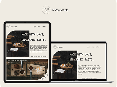 CAFFE HOMEPAGE WEB AND TABLET