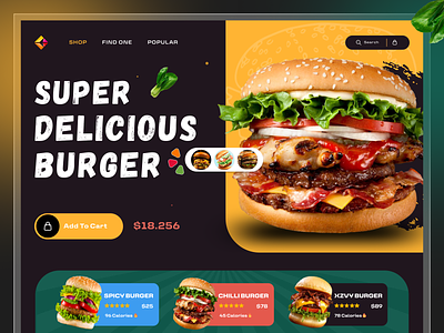 Burger Website Design designs, themes, templates and downloadable graphic  elements on Dribbble