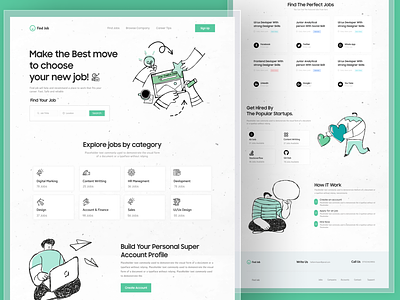 Job Finder Website landing Page brand design classic ui clean ui design design find job iamhosenrahman illustration job job find ui job finder website job looking website job search job ui job web ui job website logo ui design ux design web design web ui ux