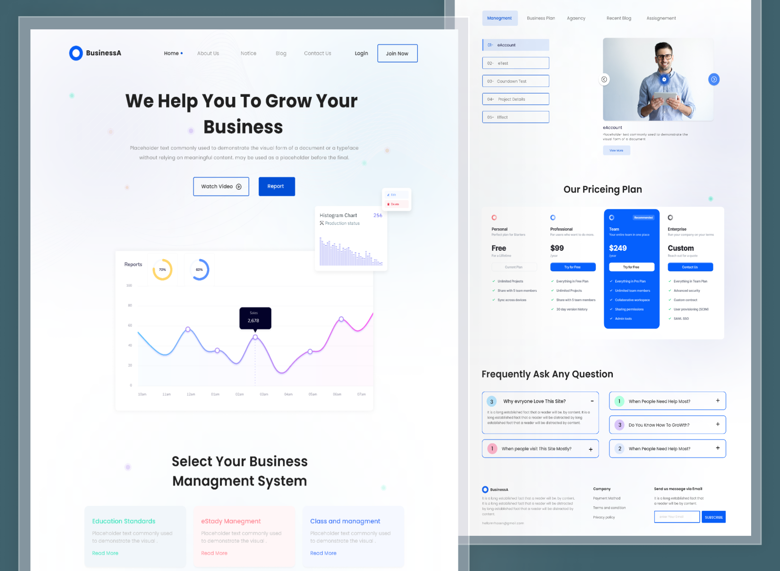 Saas Landing Page by Hosen Rahman🏅 on Dribbble