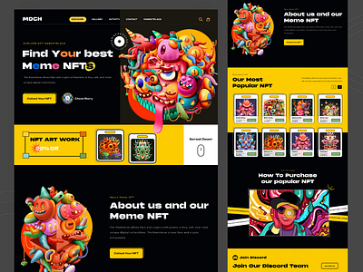 Meme NFT Landing Page Design