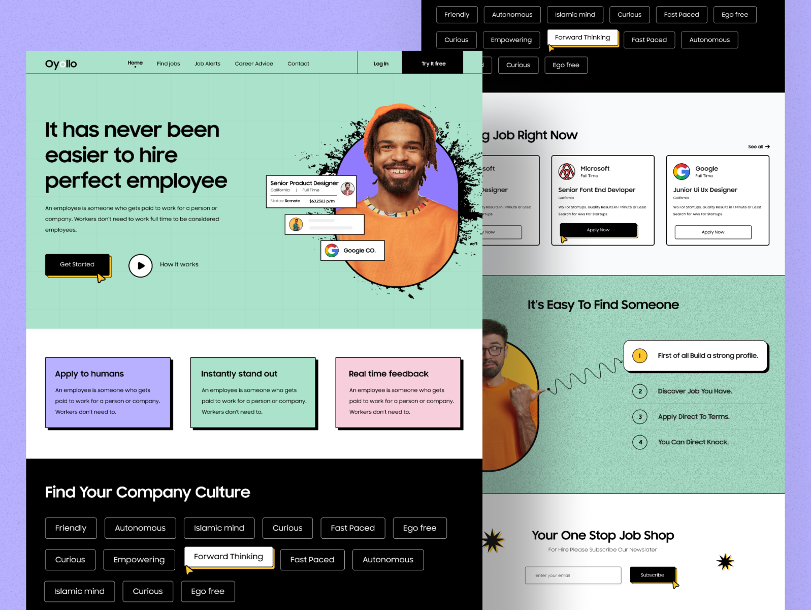 Job Portal Website Landing Page by Hosen Rahman🏅 for Oyolloo on Dribbble