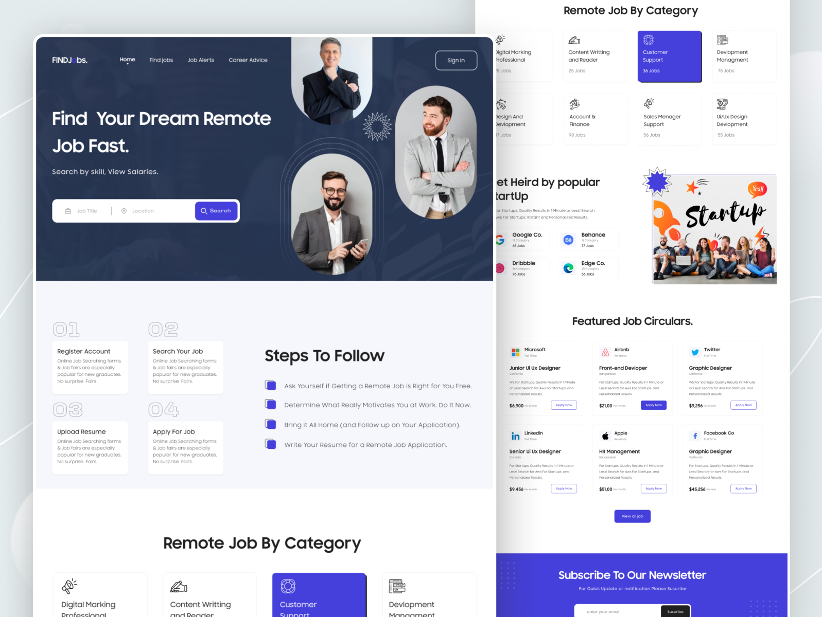 Job Portal Website Landing page by Hosen Rahman🏅 for Oyolloo on Dribbble