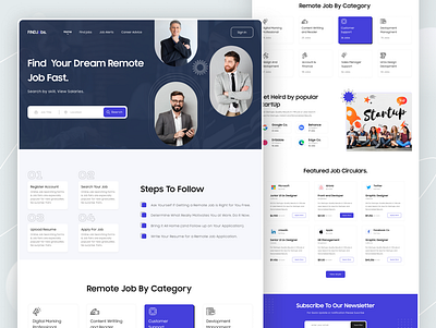 Job Portal Website Landing page career advise classic ui clean ui design employee hiring platform human resources iamhosenrahman job job application job portal job prtal professional search recruitment recruitment agency remote job ui ui design ux design web design website landing page