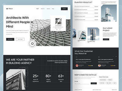 Architectural Studio Landing page architect architectural architecture architecture design art civil engineering classic ui clean ui design design studio homepage interior architecture interior design interiors landing page mockup property real estate typography web design website