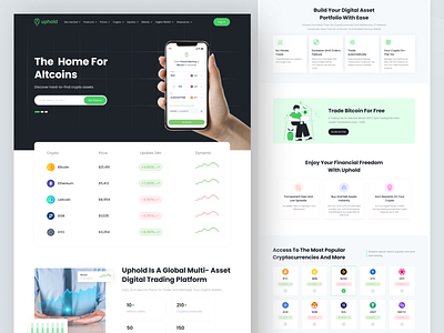 Uphold Website Redesign Concept🔥 classic ui clean ui design crypto buy sell crypto website crytp buy design home page design landing page design redesign website ui design ui trend 2023 uiux uphold uphold website design ux design web design web ui web uiux design website design website redesign