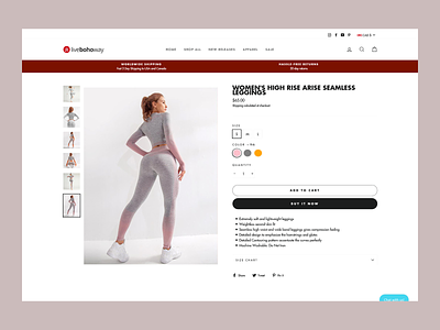 Clothing Ecommerce Shopify Product Detailed Page Design app clean ecommerce ecommerce app minimal online store page product page shop shopify shopify store shopping shopping app store ui ux webflow website women woocommerce