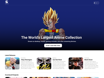 Anime Streaming Website Designed in Figma anime figma manga movie movie series stream tv tv series ui ui design user interface website