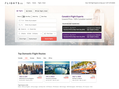 Flights.ca Desktop Redesign clean design desktop desktop design flight search flights ui ui design user experience user interface ux ux design web website