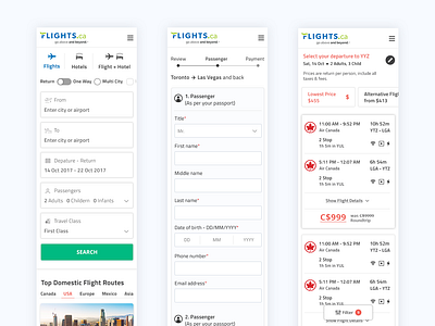 Flights.ca Mobile Redesign adobe xd adobexd app app design app ui clean design flights iphone mobile mobile app mobile app design mobile design ui ui design user experience user interface ux ux design website