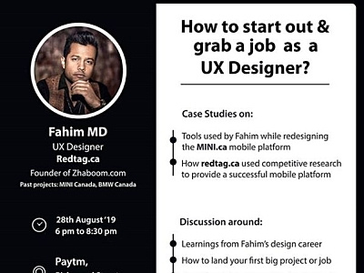 My first talk in Toronto - August 28, 2019. design mobile design toronto ui ui design user experience user interface ux ux design web website