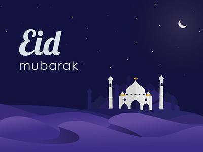 Eid Mubarak dark desert eid eid mubarak gradient mosque night purple