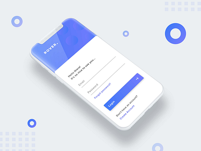 Rover Login blue gradient iphonex login login design material material design purple ui ux