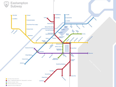 Full Easthampton system map massachusetts metro subway transit