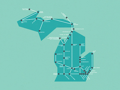 Michigan Schematic Map by Transit Authority Figures on Dribbble