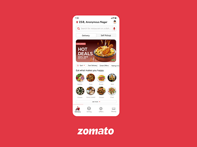 Zomato App Home Page UX/UI Design