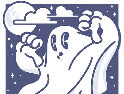 Boo, dude. boo cartoon cute design emoji ghost halloween illustration illustrator monster retro vector vintage