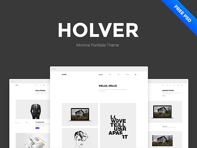 Holver - Free Portfolio PSD Template clapat minimal portfolio psd showcase template website