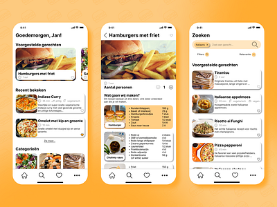 Simple recipe app app cooking design dutch recipe ui