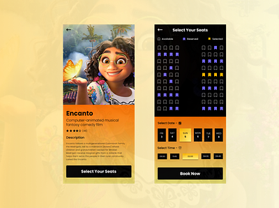 Movie Ticket app design ui ux