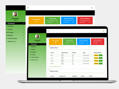 Crypto Dashboard design ui ux web