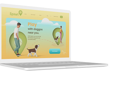 Dog Park/Finder Landing Page beginner design illustration landing landingpage macbookpro ui uidesign uiux userinterface website