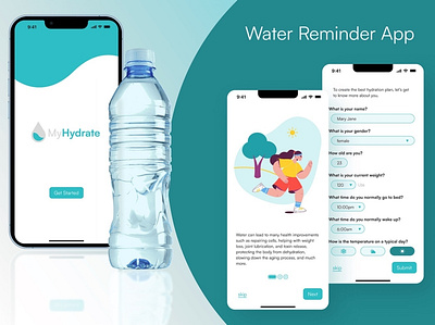 Water Reminder Ui Design app beginner design figma reminder ui ui design uidesign uiux water reminder