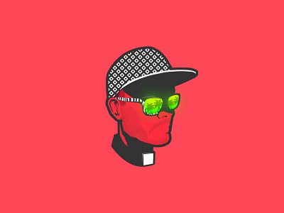 Pastori california cap helsinki hip hop illustrator logo pastori red face sunglasses