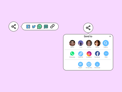 DailyUI #10 share button concept daily dailyui design material ui