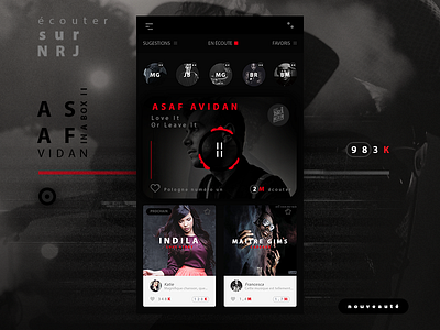 NRJ - Radio App - Concept 2016 app art design designer direction graphic mobile music nrj radio trendy