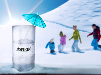 Aspirin Complex 3d aspirin bayer cocktail complex refresh render snow winter