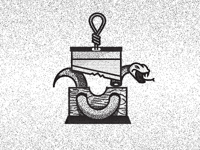 Satanic black distortion guillotine illustration noise pattern satan snake texture wood