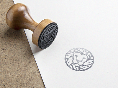 Lion Mark black circle contur gray lion logo mark mockup rubber scale stamp stroke