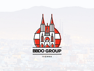 BBDO Team bbdo cathedral church gothic logo mark red stroke symbol vector vienna wien