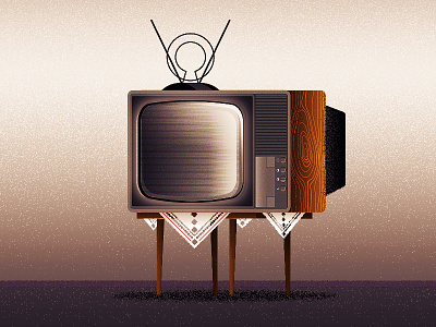 Old TV old retro signal television texture tv vector vintage wooden