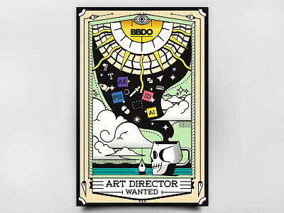 Art Director Wanted advertising art director bbdo card designer director illustrator job magic tarot vector wanted