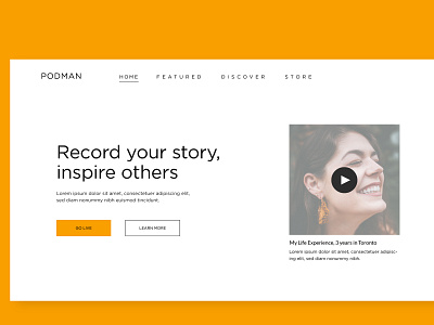 Rebound - PodMan Homepage branding design desktop landing page podcast streaming web