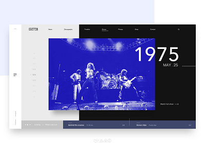 Led Zeppelin Website gradient minimal modern music rock show sketch stylish ui ux web