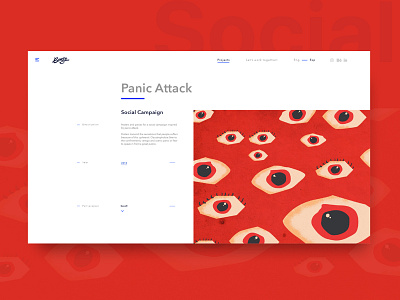 Website / Social Campaign design eye illustration panic personal portfolio red ui ux visual web