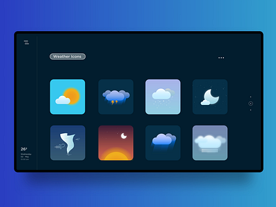 Weather Icons grid icon illustration minimal sunny ux vector visual weather