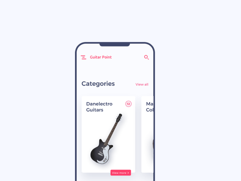 Music Store UI guitar mobile motion principle search service sketch store swipe ui visual
