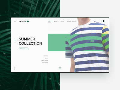 Lacoste Redesign clothes ecommerce design elegant lacoste nature stripes summer ui ux visual website