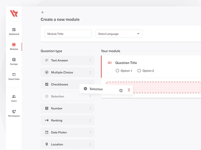 Drag and Drop dashboad design drag and drop editing form interaction interactiondesign interface nathan questionnaire ui ux