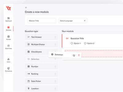 Drag and Drop dashboad design drag and drop editing form interaction interactiondesign interface nathan questionnaire ui ux