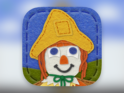 Sydney the Scarecrow App Icon app icon felt icon illustration ios ipad iphone kids savvy apps sydney the scarecrow