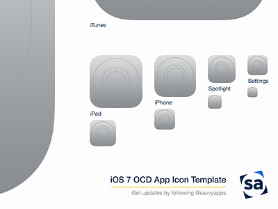 iOS 7 OCD App Icon Template app icon download icon ios ipad iphone psd resource savvy apps template