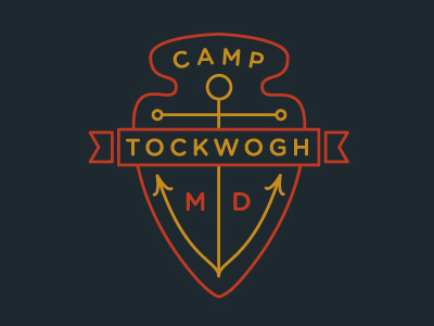 Camp Tockwogh anchor arrowhead badge badges chesapeake bay crest